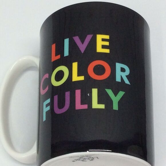 Kate Spade NY Lenox "Live Color Fully" Porcelain Coffee/Tea/Hot Cocoa Mug 12oz - Picture 2 of 6